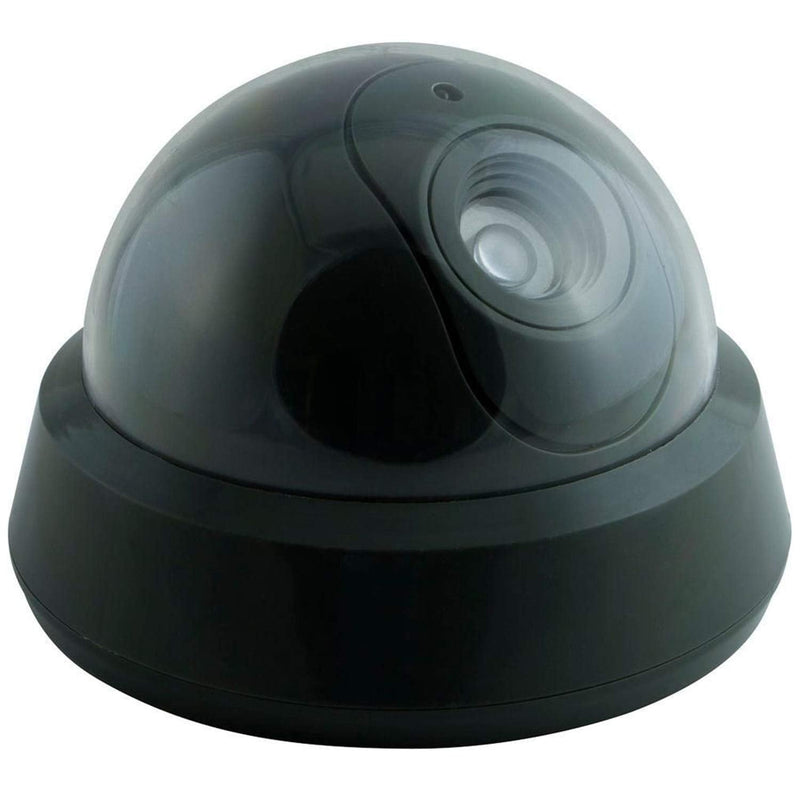 Dummy Fake Security Surveillance CCTV Dome Camera with One Red Motion Sensor Detector LED Light Outdoor Indoor Wireless Home Cam System Battery Powered Realistic Look for Home or Business Anti-Theft