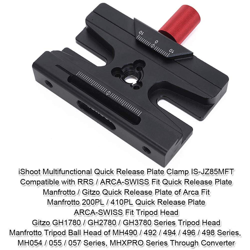 iShoot Adapter Clamp Compatible with Manfrotto Gitzo Quick Release Plate of Arca-Swiss Fit 200PL 410PL& ARCA Fit Tripod Head Gitzo GH 1780 2780 3780 Manfrotto MH 490 492 494 496 498 054 055 057 MHXPRO