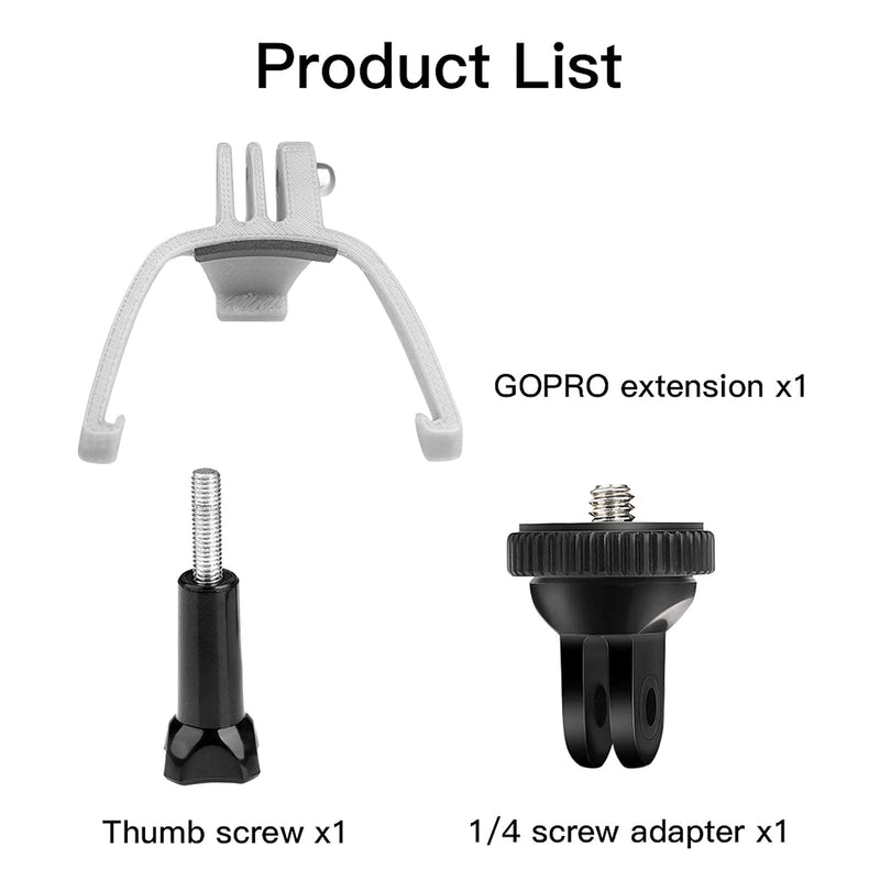 Honlyn Mount Adapter Bracket for DJI FPV Drone Compatible with Gopro 10 9 8 7 /for Insta360 ONE R Insta360 ONE RS /for Insta360 ONE X 1 2/for DJI Osmo Pocket 1 2 Extension Bracket+1/4 Screw Adapter