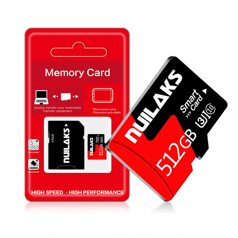 512GB Micro SD Cards Memory Card Class 10 High Speed Flash Card for Wyze/GoPro/Smartphones/PC/Computer/Camera/Drone