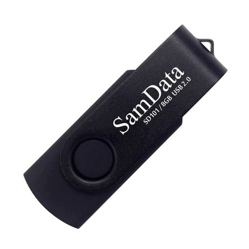 SamData 8GB USB Flash Drives 2 Pack 8GB Thumb Drives Memory Stick Jump Drive with LED Light for Storage and Backup (2 Pack Black) Black 8GB*2