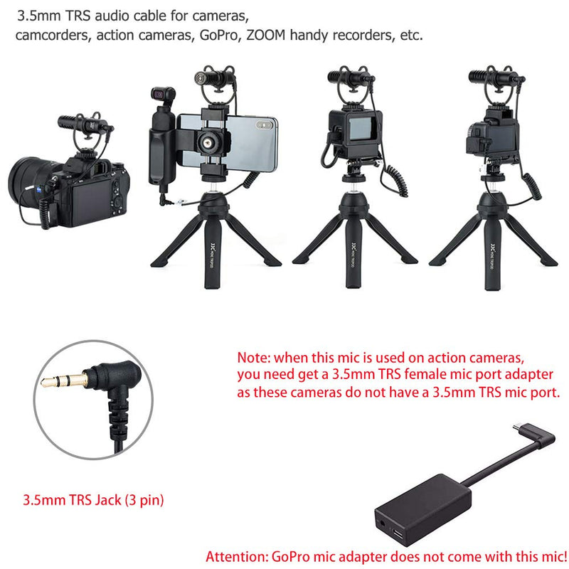 JJC Camera Shotgun Microphone Mic for Sony ZV-1 RX100 VII A6400 A6300 A6100 A7C A7 A7S III Canon EOS M50 R RP R5 R6 Fuji X-T4 X-T3 X-S10 X-T200 X-E4 Nikon D750 Z5 Z6 Z6II Z7 Z7II Panasonic G9 G85 GH5