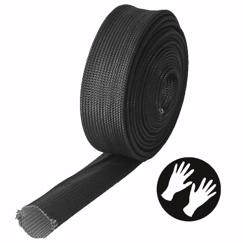 [AUSTRALIA] - LEDAUT Heat Hose Fiberglass Wrap Shield Sleeve 16FT-13MM(1/2") Wire Fuel Line Heat Shield Roll High Temp Black Colour Adjustable for Car Wire Loom cable Heat Shield Brake Line Cable Heat Shield 16FT-13MM(1/2") 