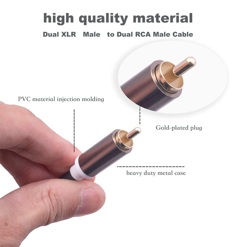 [AUSTRALIA] - SZLliyxs RCA to XLR Cable,5 Feet Dual RCA Male to Dual XLR Male Cable, 1.5M 2 RCA Male to 2 XLR Male HiFi Audio Cable, 4N OFC Wire, for Amplifier Mixer Microphone 2 XLR Male to Dual 2 RCA 5FT 