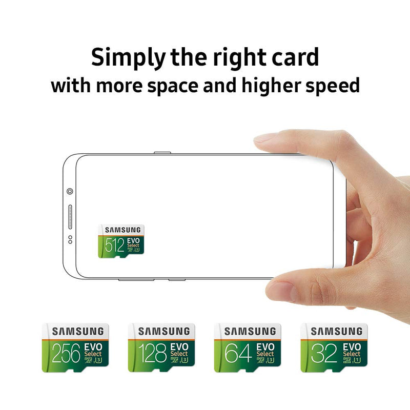 SAMSUNG (MB-ME32GA/AM) 32GB 95MB/s (U1) microSDHC EVO Select Memory Card with Full-Size Adapter