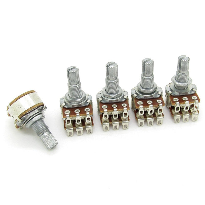 Dual Deck MN250k Blend Balance Pickups Potentiometer Audio Pots Guitar Volume Tone Control Pots Switch Pack of 5