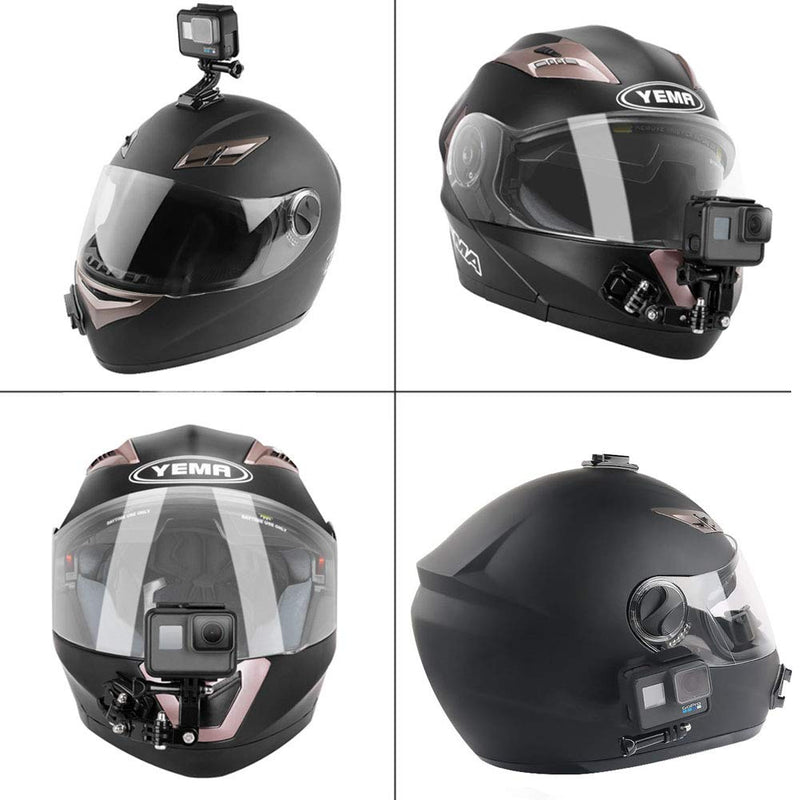 Walway Motorcycle Helmet Chin Mount Kit for GoPro Hero 8/ 7/ (2018)/ 6/ 5 Black/ 4 Session, DJI OSMO Action, YI Action Camera and More
