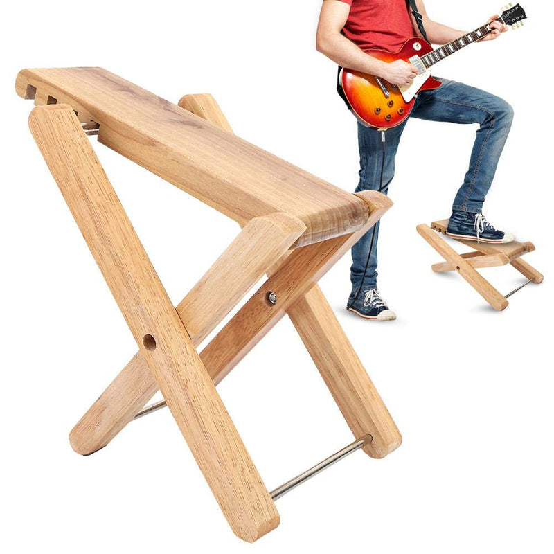 Folding Wood Footstool, Adjustable Guitar Foot Rest Stand Foot Rest for Guitar Lovers