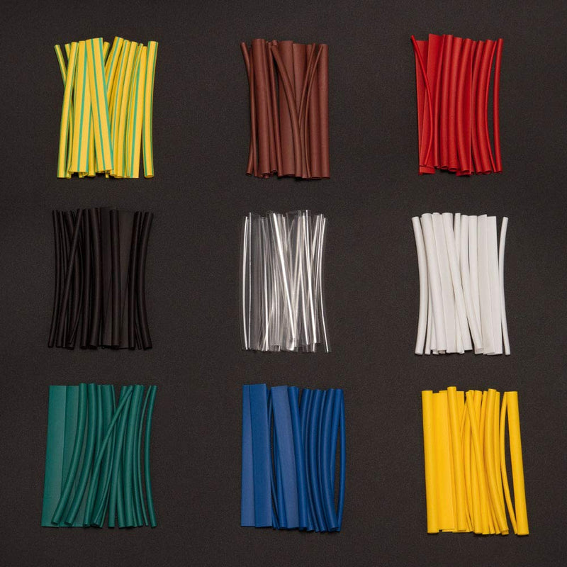 High Heat Shrink Tubing Tube - 2:1 Heat Shrink Ratio Flame Retardant 9 Color 6 Size 162 PCS in Transparent Plastic Box (2019 New Packing Design)