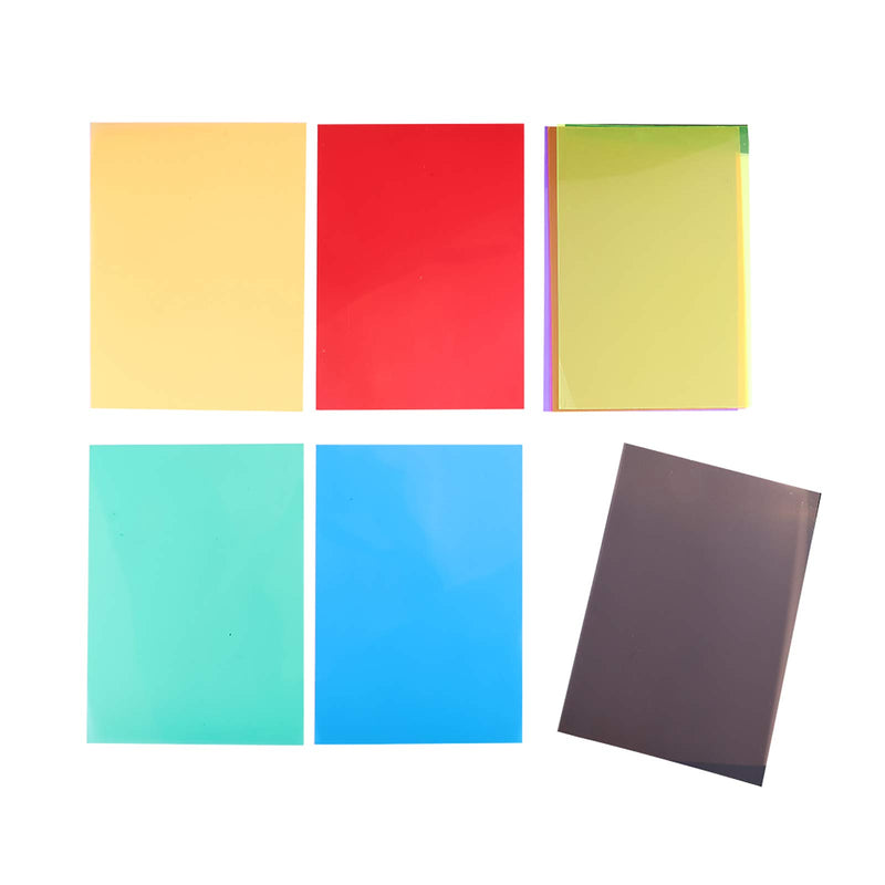 Gel Filter Lighting Filters, 9 pcs Colored Flash Lighting Filter Gel Kit for Florescent Lights Photography,11.7x8.3 inches Transparent Color Correction Lighting Film Plastic Sheets