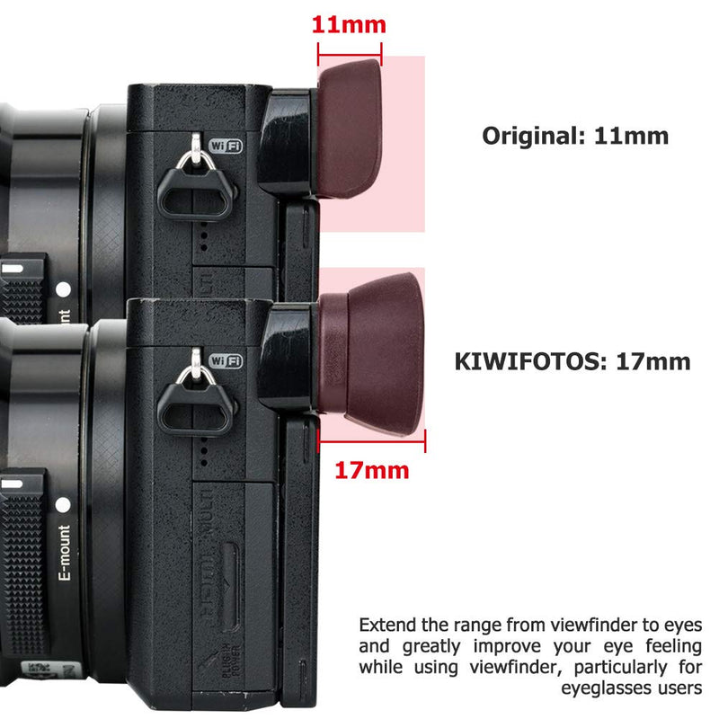 Kiwifotos Soft Long FDA-EP10 Viewfinder Eyecup Eye Cup Eyepiece for Sony A6000 A6100 A6300 Mirrorless Camera Sony FDA-EP10 Replacement