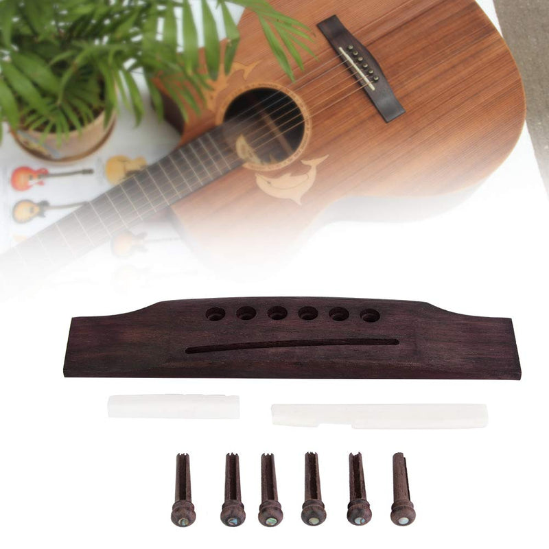 Dilwe 9PCS Guitar Nut Rosewood Plastic Bridge Upper Bottom Saddle for 6 String Folk Guitar