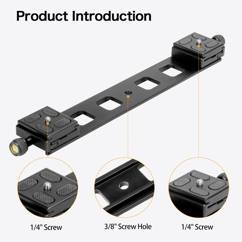 Koolehaoda Lengthened Quick Release Plate Double Dual Quick Release Plate DSLR Camera Tripod Mount Bracket Ball Head with Quick Release Plate (PU-380)