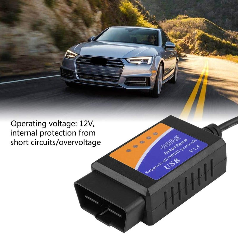 Car Diagnostic Cable - Car USB Connector V1.5 OBD2 Diagnostic Cable Interface Scanner for Benz BMW Citroen