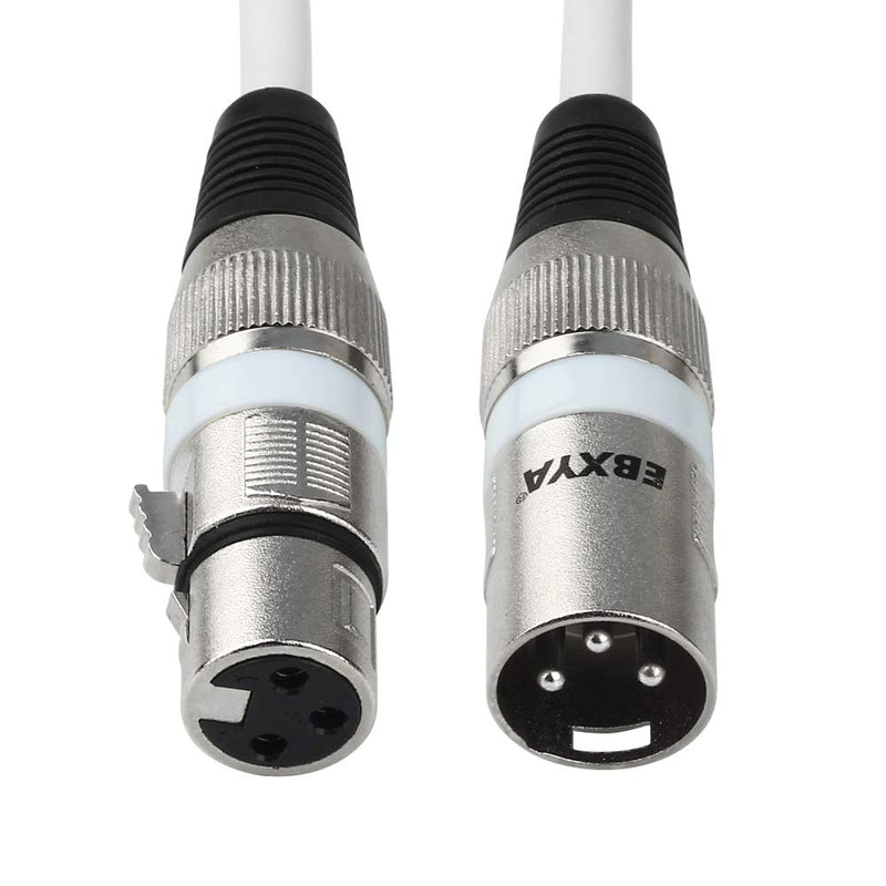 [AUSTRALIA] - EBXYA XLR Microphone Cable DMX Cables 50 ft, XLR Mic Cords XLR Male to Female 50 Feet, White 50ft 