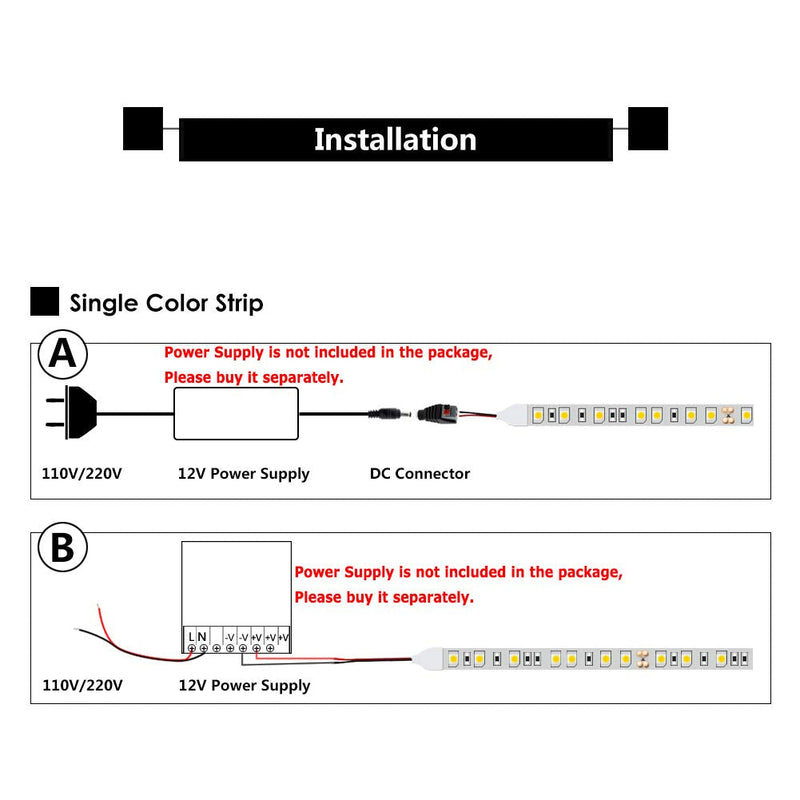 [AUSTRALIA] - Blue LED Strip Light 16ft/5m SMD 2835 300 LEDs 12V Flexible Cuttable LED Tape (No 12V Power Plug/Adapter) Blue 