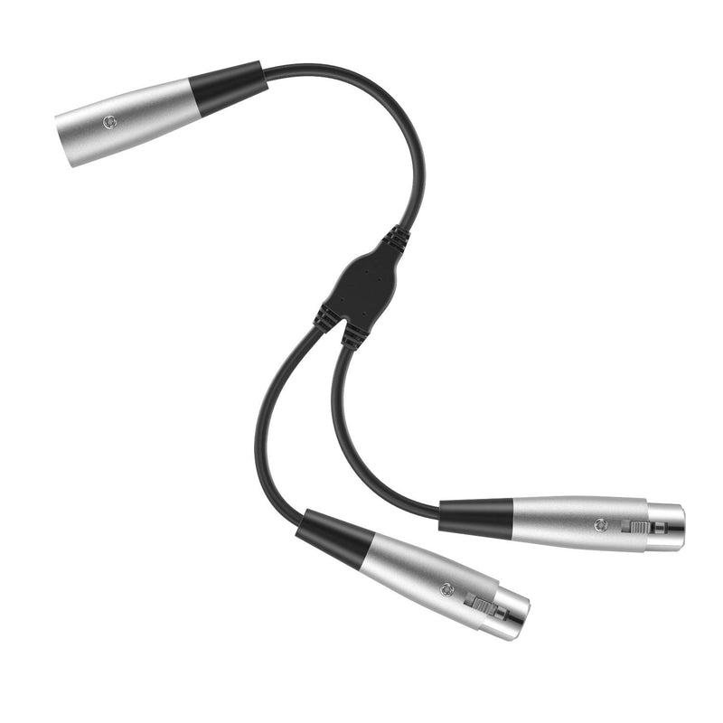 [AUSTRALIA] - Moukey 6 Inch XLR Cable, 3 Pin Dual Female to Male Y Splitter Cord, Balanced XLR Microphone Cable, 8 Pack 