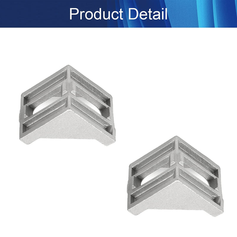 Aicosineg 10pcs Aluminum Alloy Interior Joint Bracket Inside Corner Bracket Gusset Suitable for 4040 Series with 8mm Slot Aluminum Extrusion Profile Silver Tone