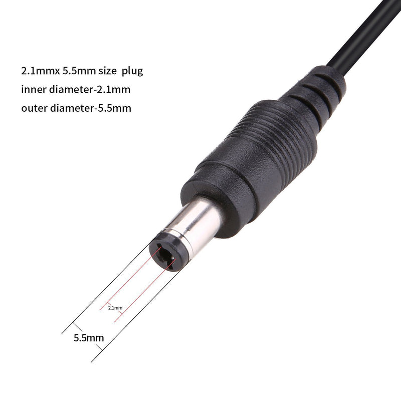OMNIHIL (50 Feet Long) 2.1mm x 5.5mm DC Plug Extension Cable Compatible with Firstrend Wireless NVR System