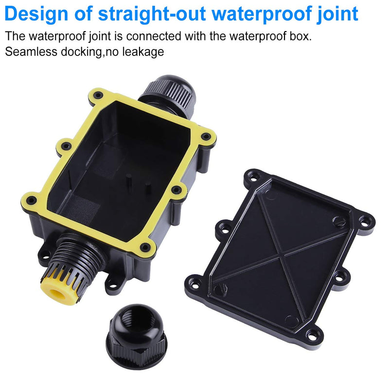 Waterproof IP68 External Junction Box, 2 Way Plug Line M20 Coaxial Cable Connector Wire Range 5 to 15mm Outdoor External Electric Power Cord Boxes Electrical Junction Box IP68 Junction Box5-15