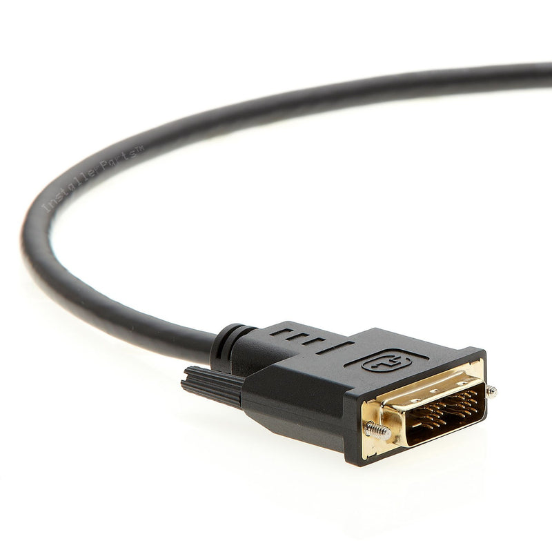 InstallerParts 15ft High-Speed HDMI to DVI-D Adapter Cable - Bi-Directional and Gold Plated - Supports 2K, 1080p for HDTV, DVD, Mac, PC, Projectors, Cable Boxes and More! 15 Feet Black