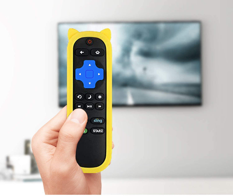 LC-RCRUS-18 Remote Control Compatible with Sharp Roku TV LC-32LB591U LC-55LBU591U LC-50LBU591U LC-43LBU591U LC-65LBU591U LC-32LBU591U 398GR10BESPN0002 LC-32LB481U LC-43LB481C LC-43LB481U Yellow Case with Yellow case