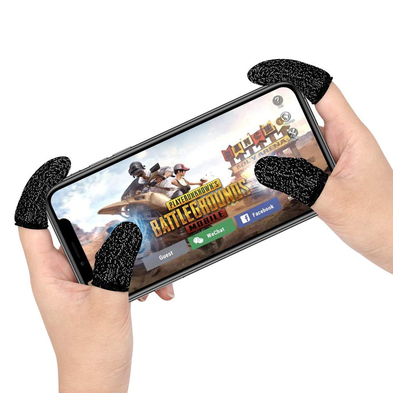 Yaliu 12Pcs Mobile Game Controller Finger Sleeve，Breathable Anti-Sweat Gaming Finger Cot for PUBG/Call of Duty Sensitive Touch Screen Finger Sleeve for Android iSO Phone