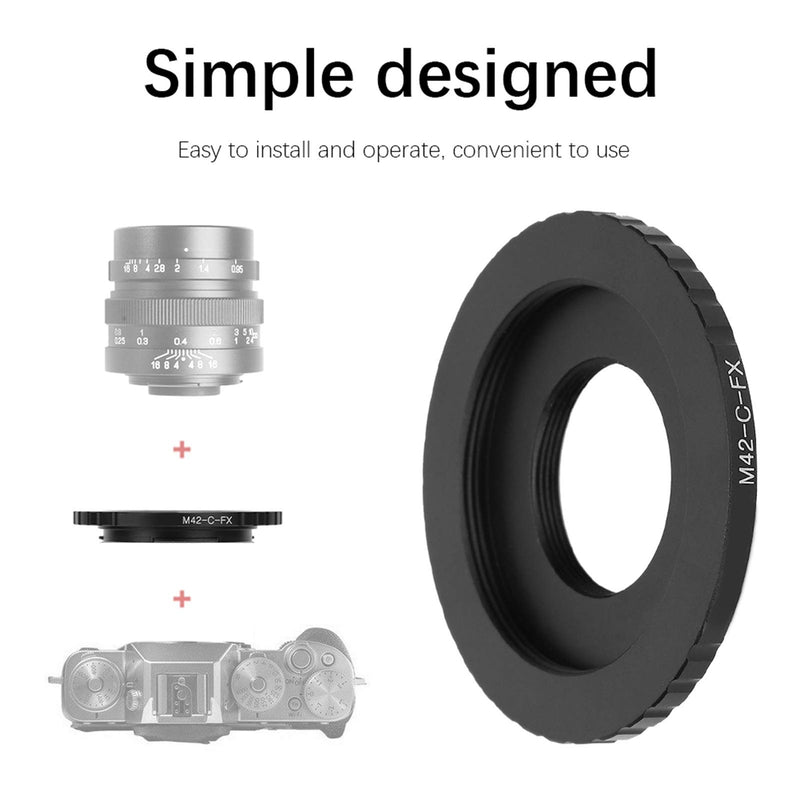 214 Adapter Ring, M42‑C‑FX Lens Converter Aluminium Alloy Camera Accessory for M42/C Mount Lens for FX Mount Camera Body - Black