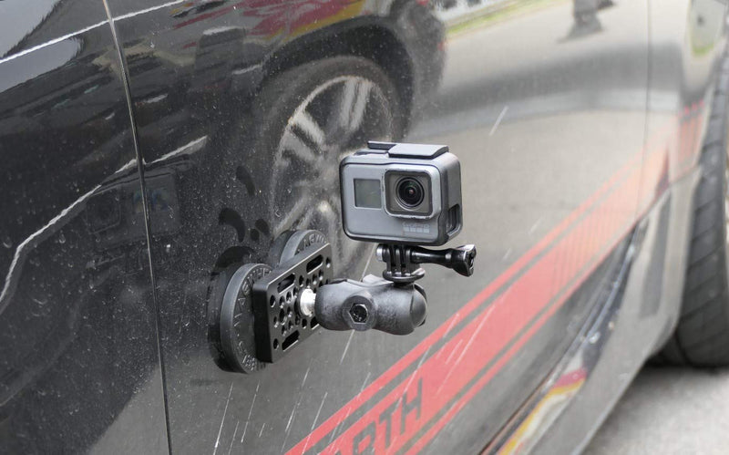 MagWheels Heavy Duty Dual Magnetic Camera Mount w/Non-Slip Anti-Scratch Rubber Coating for ALL GoPro Cameras