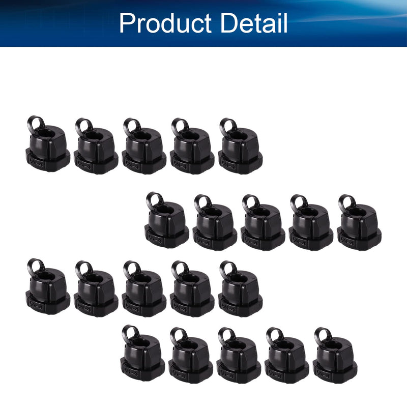 Bettomshin 60Pcs Round Cable Wire, Model 6N-4 6mm Strain Relief Bush Grommet Round Strain Relief Bushing Electric Cable Protection Cord Bucklecable for Buckle Sleeve, Insulation Protection Black