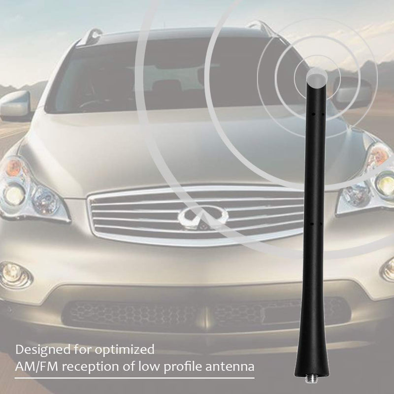 KSaAuto 7 Inch Short Antenna Fits for Infiniti EX35 EX37 FX35 FX45 QX70 QX60 JX35 FX37 | Flexible Rubber Rear Top Antenna Replacement | Designed for Optimized FM/AM Reception