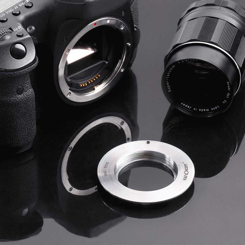 M42 to EOS, K&F Lens Mount Adapter for M42 Mount Lens to EF EF-S Mount DSLR Camera, Compatible for 1300D 200D 750D 80D 800D 7D 6D 5D 77D 1200D 600D 70D