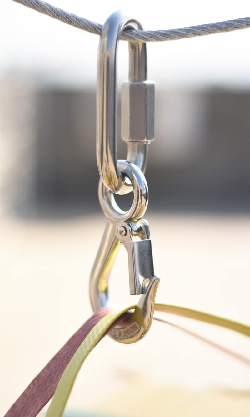 3/8" Quick Links,Alele (10mm) 4 Packs Stainless Steel Chain Links Connector,M10 Heavy Duty D Shape Locking Looks for Carabiner, Hammock, Camping and Outdoor Equipment M10 Quick Links 4pack