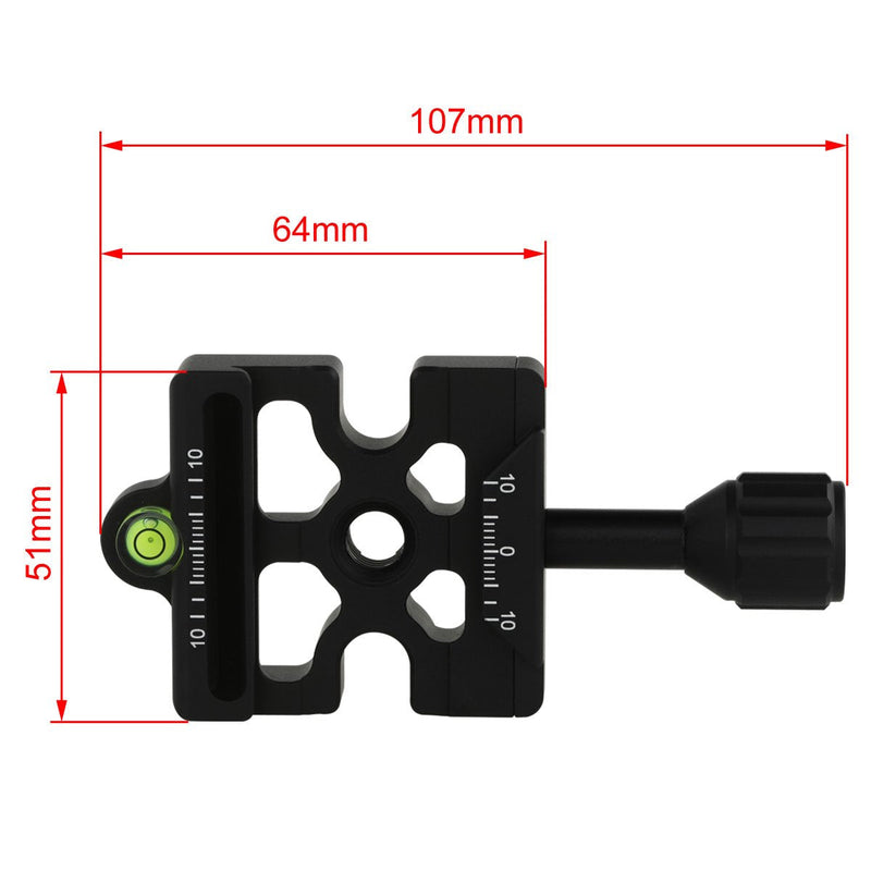 Haoge CP-MAS Screw Knob Clamp Adapter Mount for Quick Release QR Plate Camera Tripod Ballhead Monopod Ball Head Fit Arca Swiss and Manfrotto 200PL-14 RC2 Plate