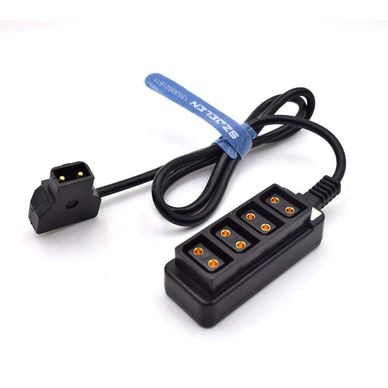 SZJELEN P tap to 4-Port D tap Female Hub Adapter Splitter Cable for Anton Bauer V-Mount Battery Ptap Splitter (Straight Cable) Straight cable