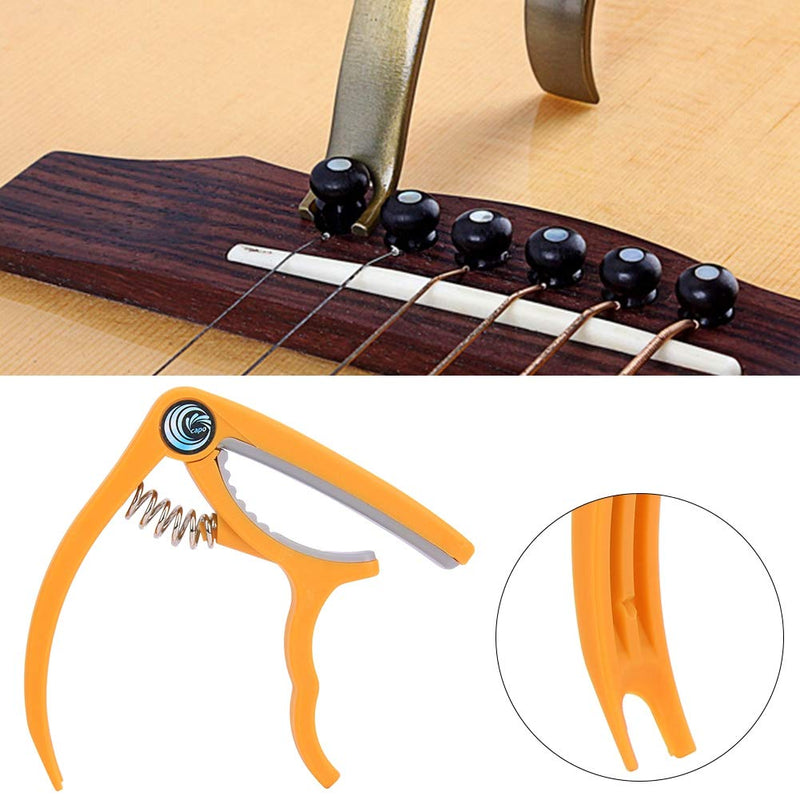 4-6 String Guitar Capo,Plastic Guitar Capo Single-Handed Quick Change Capo for Guitar Ukulele Mandolin (Yellow) Yellow