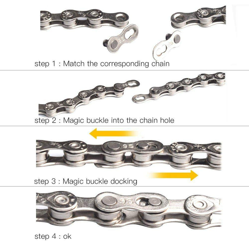 2pcs Missing Bike Master Chain Link Connector 6/7/8/910/11 Speed Chains Quick Clip (6/7/8)