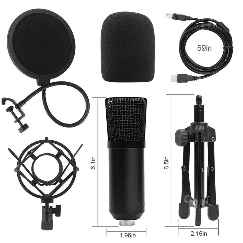 [AUSTRALIA] - DricRoda USB Microphone Kit, Professional 192kHz/24bit Podcast Studio Microphone, Plug & Play USB Condenser PC MIC for Recording, Streaming, Gaming, YouTube 
