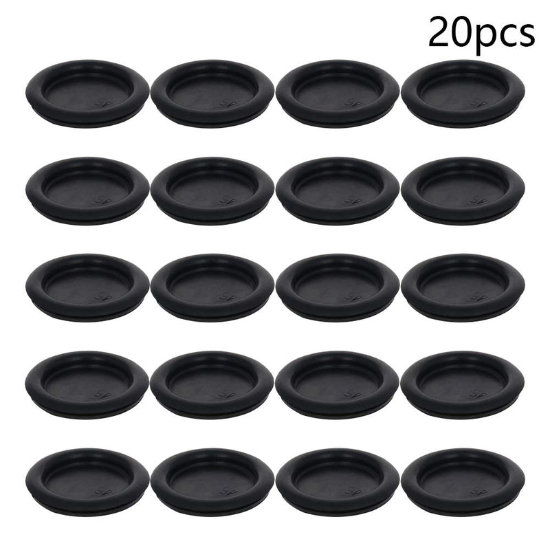 Bettomshin Rubber Grommet 20Pcs 45mm Mounting Dia Oil Resistant Armature Rubber Grommets for Wiring Cable Black