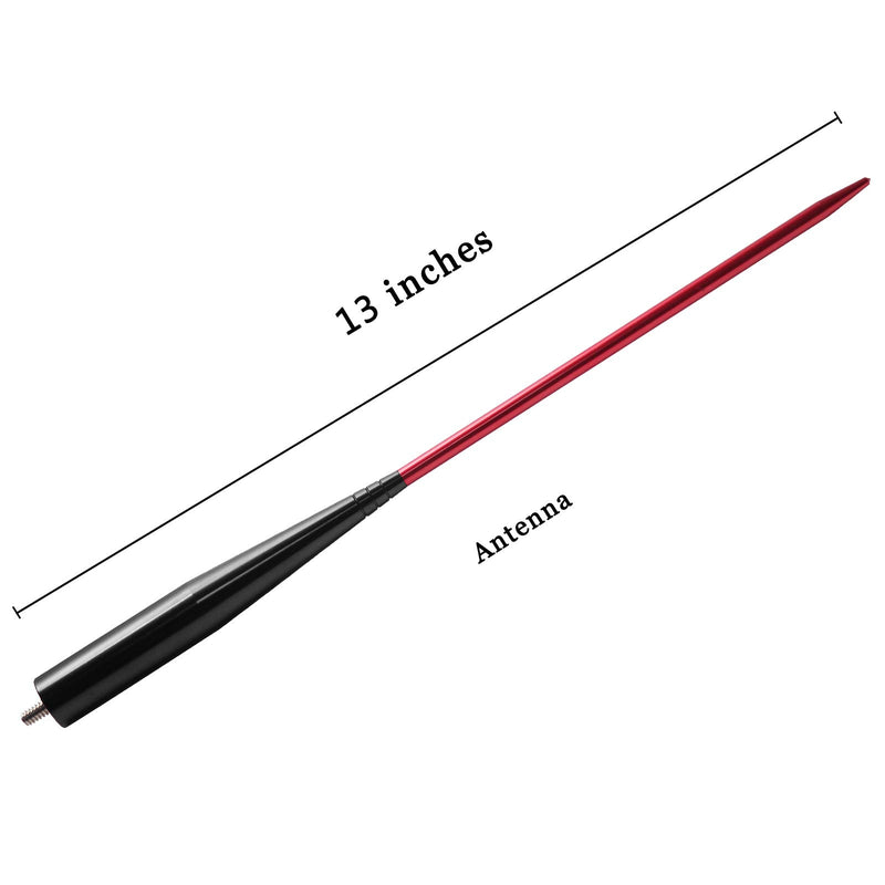 JAPower Replacement Antenna Compatible with Toyota Tundra 2014-2019 | 13 inches-Black Red Black Red