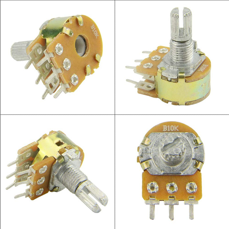 WMYCONGONG 18 PCS 10K Ohm Volume Control Potentiometer Dual Turn Guitar Potentiometer (Dual Linear)