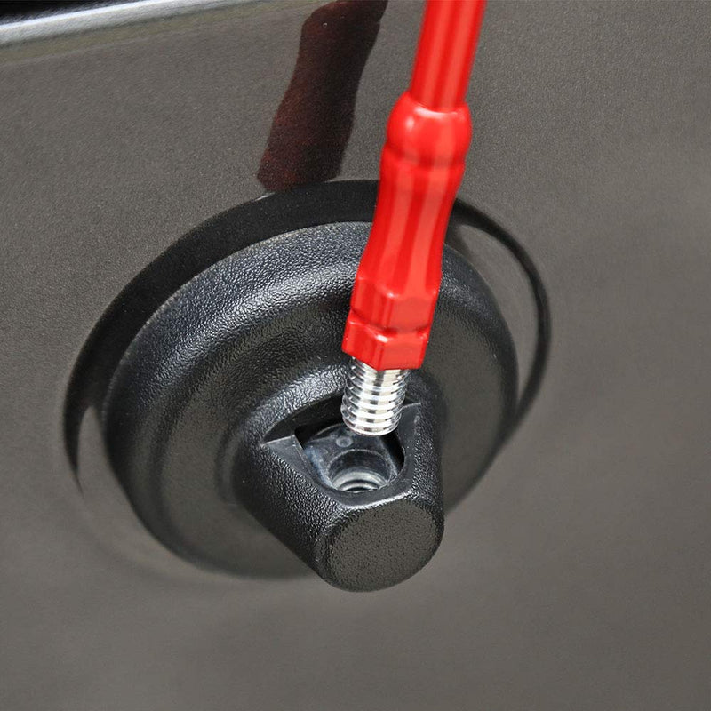 [AUSTRALIA] - JeCar 13 Inch Reflex Short Antenna Replacement for JK JL JT Accessories Metal ABS Antenna Designed for Optimized FM/AM Reception for Jeep Wrangler JT JK JL Unlimited Sport Rubicon Sahara 2007-2019 Red 