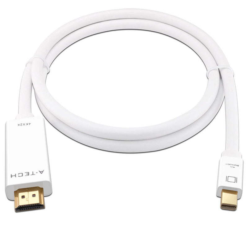 Mini Displayport (Mini Dp) to Hdmi Male Adapter Cable for Apple MacBook, MacBook Pro, MacBook Air (1.5m / 5feet) in Abs-White 5ft