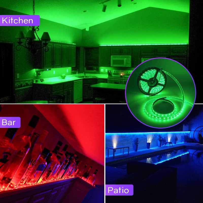 [AUSTRALIA] - LED Strip Lights Kit，50ft/15M，5050 SMD RGB Led Strip Flexible Lights Kit， Non-Waterproof with DC24V Power Supply 44Key IR Remote Controller for Living Room Under Cabinet Lighting Bedroom 