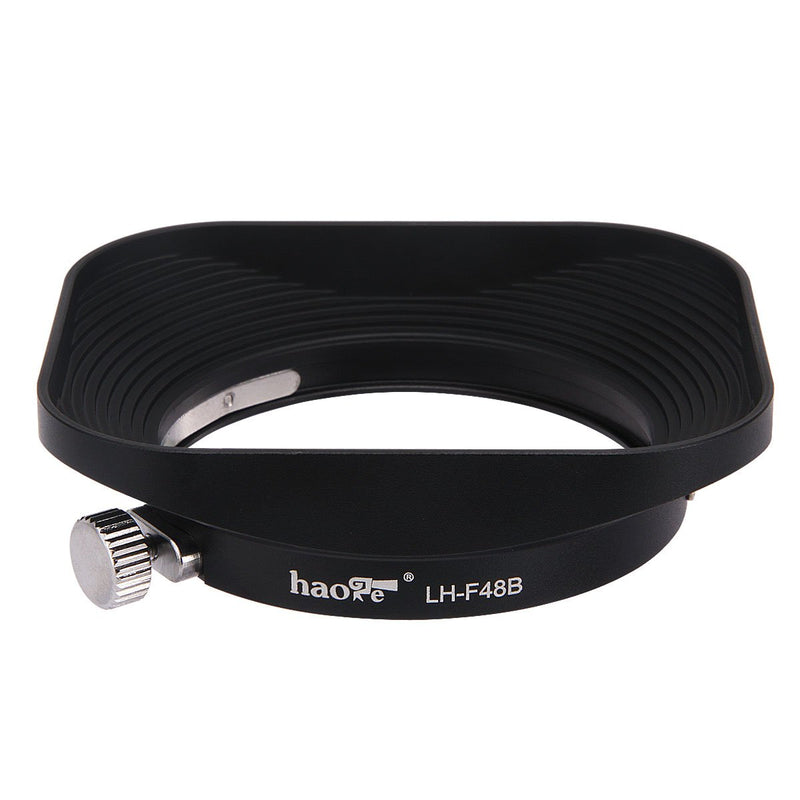 Haoge LH-F48B Square Metal Lens Hood Shade for Olympus M.ZUIKO Digital 17mm f1.8 17 1.8 Lens Replace Olympus LH-48B Black Square-Black