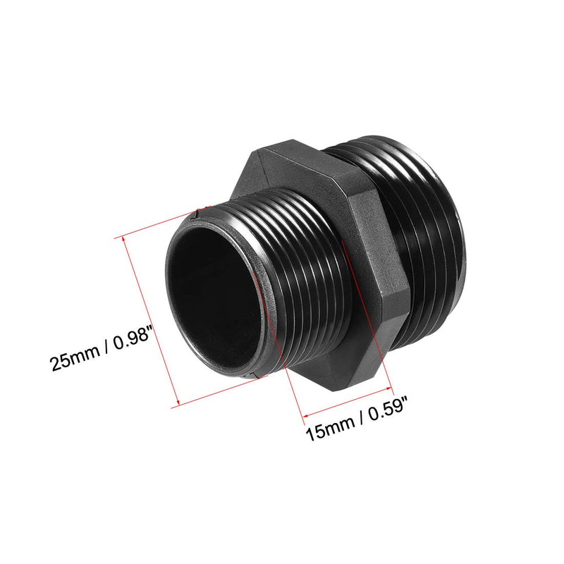 uxcell M25 Cable Gland 2 Holes Waterproof IP68 Nylon Joint Adjustable Locknut for 6.4-8.7mm Dia Wire Black