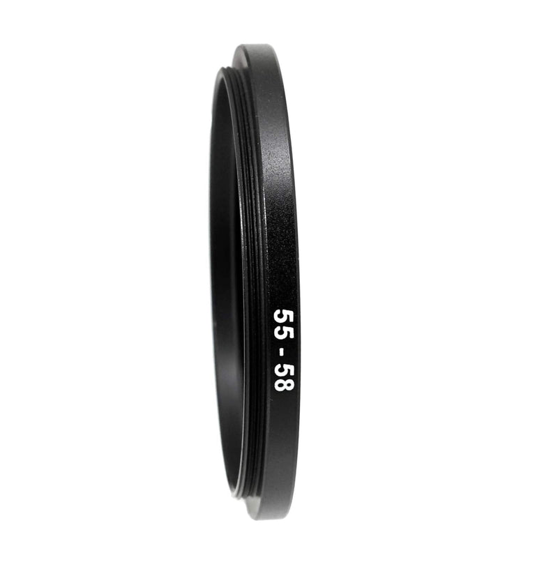 (2 Packs) 55-58MM Step-Up Ring Adapter, 55mm to 58mm Step Up Filter Ring, 55mm Male 58mm Female Stepping Up Ring for DSLR Camera Lens and ND UV CPL Infrared Filters