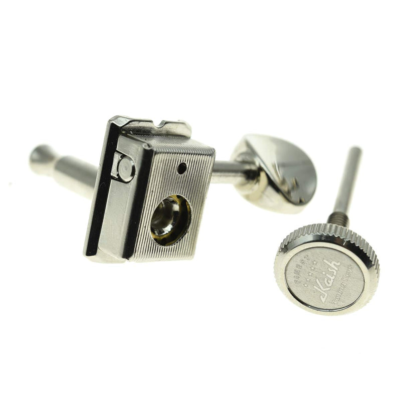 KAISH 6 Inline Guitar Vintage Style Locking Tuners Guitar Tuning Keys Guitar Lock Machine Heads for Strat Tele Nickel