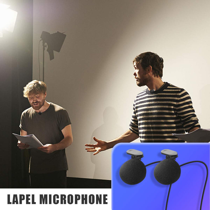 [AUSTRALIA] - Hotec Wireless System with Dual Headset Microphones/Lavalier Lapel Mics and Bodypack Transmitters and One Mini Rechargeable Receiver 1/4" Output, for Live Performances silver 