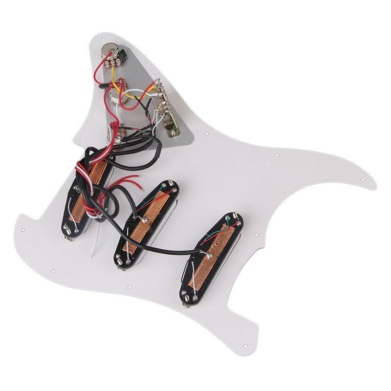 lovermusic lovermusic B500K/A500K Tone Dual Rail Pickups Pickguard 11 Hole Replacement for Electric Guitar White